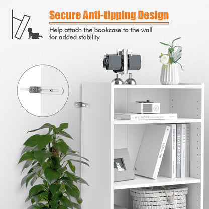 Costway Floor Standing Bookshelf with Adjustable Shelves for Living Room