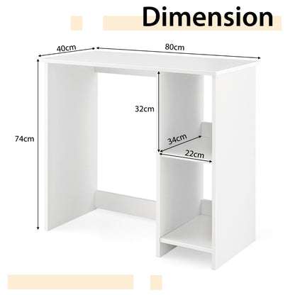 Home Office Desk with 2 Compartments for Small Space
