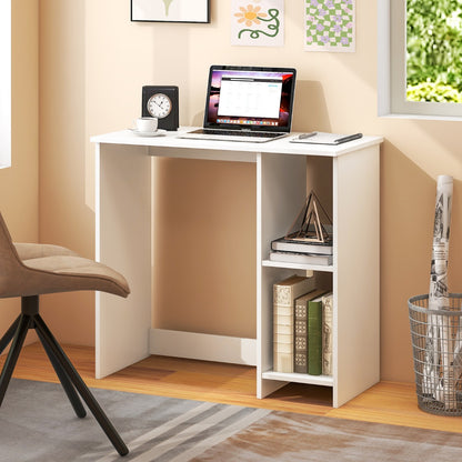 Home Office Desk with 2 Compartments for Small Space