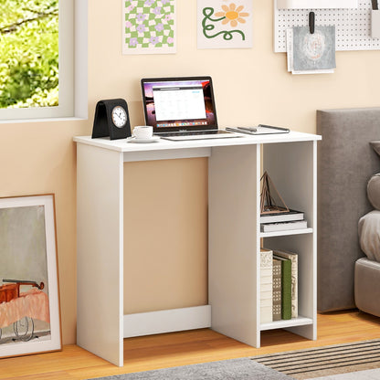 Home Office Desk with 2 Compartments for Small Space