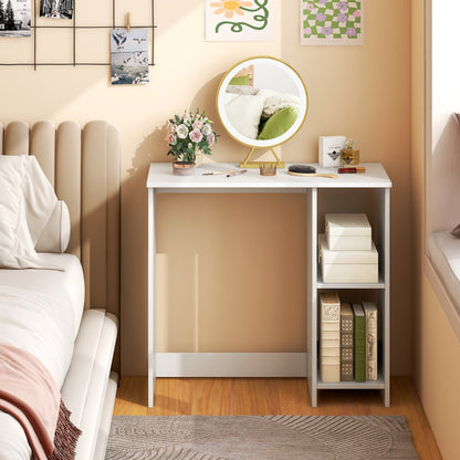 Home Office Desk with 2 Compartments for Small Space