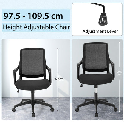 Ergonomic Office Chair with Curved Backrest & Armrest