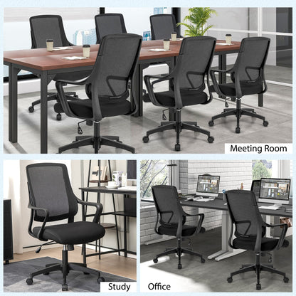 Ergonomic Office Chair with Curved Backrest & Armrest