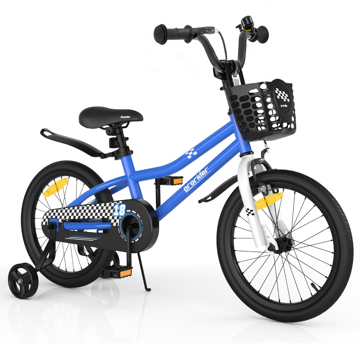 Children Training Bicycle with Handbrake and Coaster Brake-Blue-18 inches