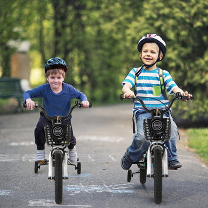 Children Training Bicycle with Handbrake and Coaster Brake-Cream White-14 inches