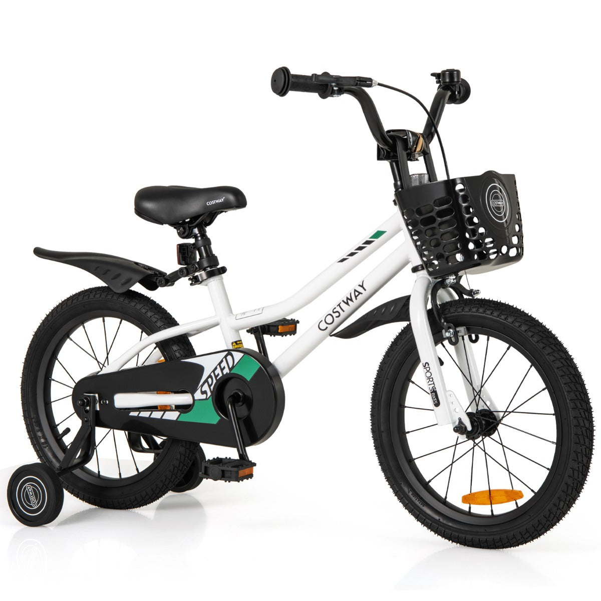 Children Training Bicycle with Handbrake and Coaster Brake-Cream White-16 inches