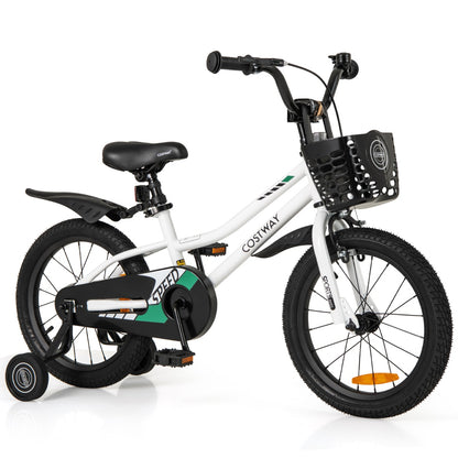 Children Training Bicycle with Handbrake and Coaster Brake-Cream White-16 inches