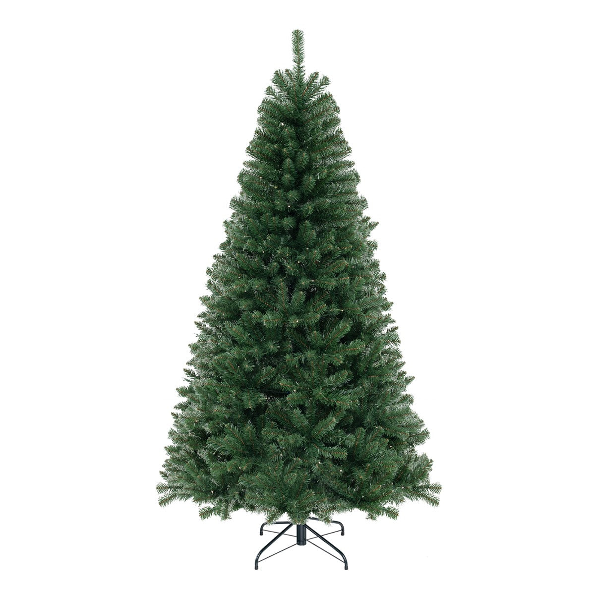 Costway 1.8/2.1/2.4M Christmas Tree with 568/830/1182 PVC Branch Tips and 200/250/400 Warm White LED Lights-L