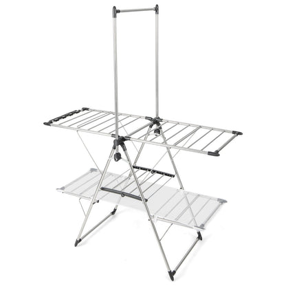 Foldable Clothes Drying Rack with Adjustable Wings for Indoor/Outdoor Use
