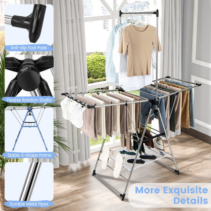 Costway Clothes Drying Rack Stainless Steel Gullwing Style Rack