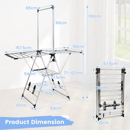 Costway Clothes Drying Rack Stainless Steel Gullwing Style Rack