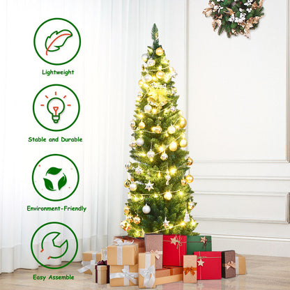 1.5M Slim Pencil Christmas Tree for Indoor & Outdoor Holiday Decor