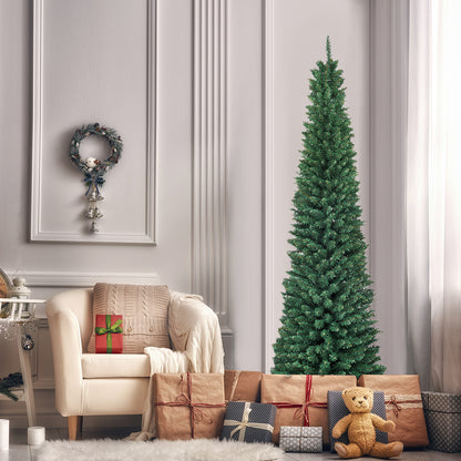 2.1M Slim Pencil Christmas Tree with Branch Tips for Indoor Decoration