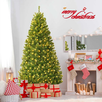 1.8M Pre-Lit LED Christmas Tree with Multicolor Lights & Metal Stand