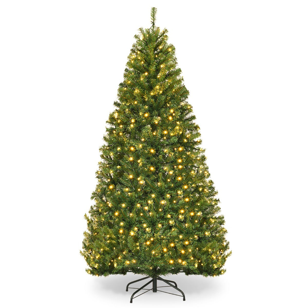 1.8M Pre-Lit LED Christmas Tree with Multicolor Lights & Metal Stand