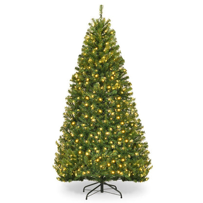 1.8M Pre-Lit LED Christmas Tree with Multicolor Lights & Metal Stand