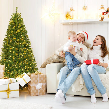 1.8M Pre-Lit LED Christmas Tree with Multicolor Lights & Metal Stand