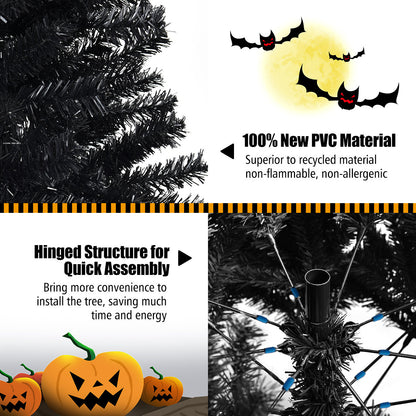 1.8M Black Artificial Halloween Tree with Metal Stand for Indoor/Outdoor Use