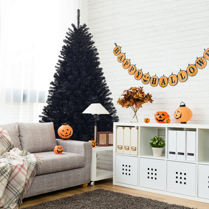 1.8M Black Artificial Halloween Tree with Metal Stand for Indoor/Outdoor Use