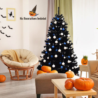 1.8M Black Artificial Halloween Tree with Metal Stand for Indoor/Outdoor Use