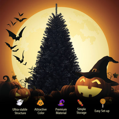 1.8M Black Artificial Halloween Tree with Metal Stand for Indoor/Outdoor Use