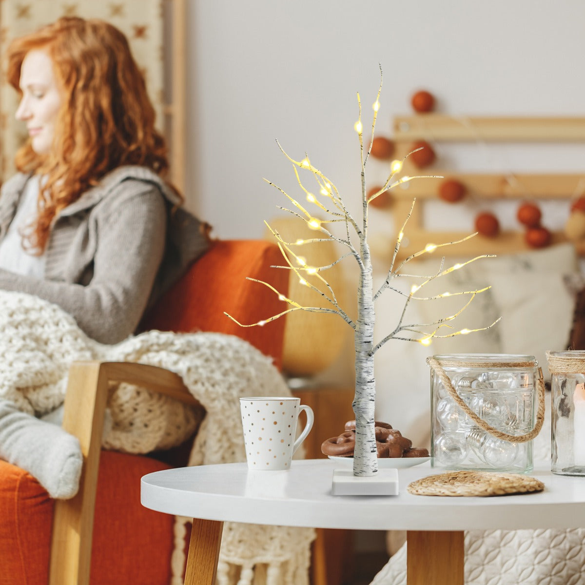 Compact 60-centimeter design fits dining tables, end tables, shelves and mantels