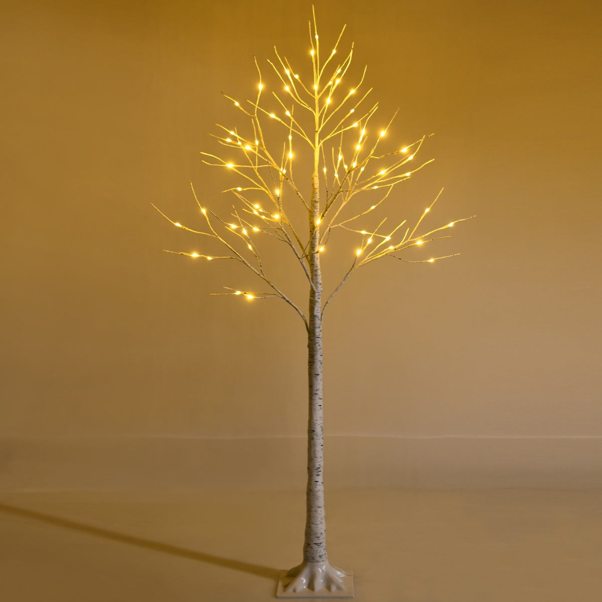 1.5m Artificial Birch Tree with 72 LED Lights – Festive Indoor Decoration