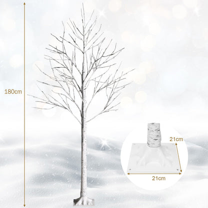 1.8m Artificial Birch Tree with 96 LED Lights for Festive Home Decor