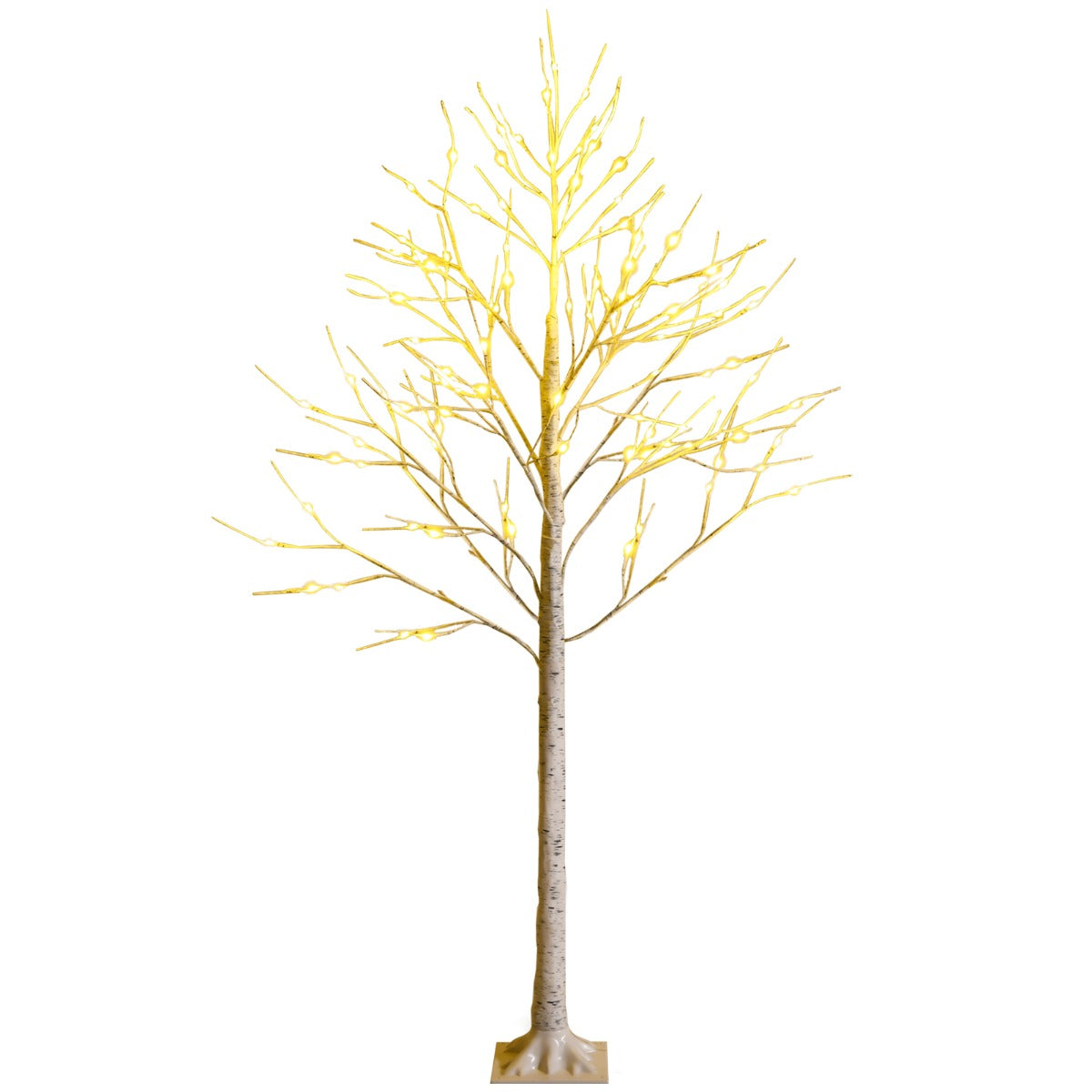 1.8m Artificial Birch Tree with 96 LED Lights for Festive Home Decor