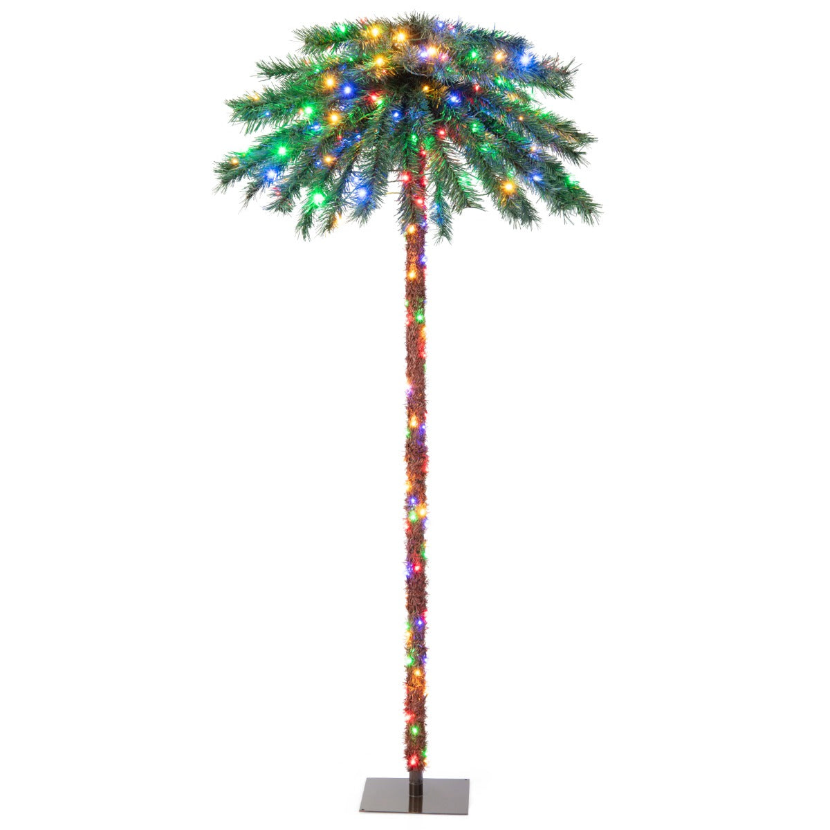 1.8m Artificial Palm Tree with 210 LED Lights and 64 PVC Tips for Festive Decor