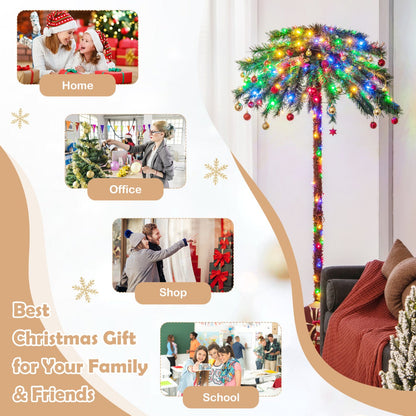 1.8m Artificial Palm Tree with 210 LED Lights and 64 PVC Tips for Festive Decor