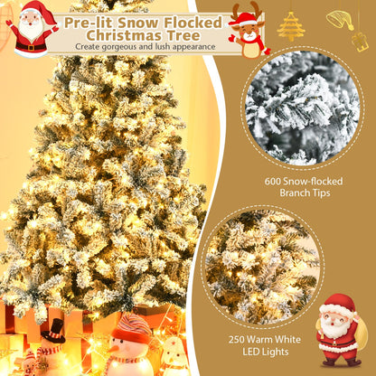1.8 M Artificial Christmas Tree with Metal Stand and 61CM Flocked Christmas Wreath for Festivals