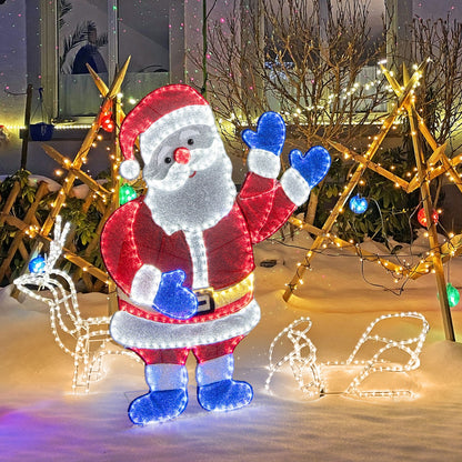 Lighted Santa Claus Christmas with  6 Lighting Modes for Decoration
