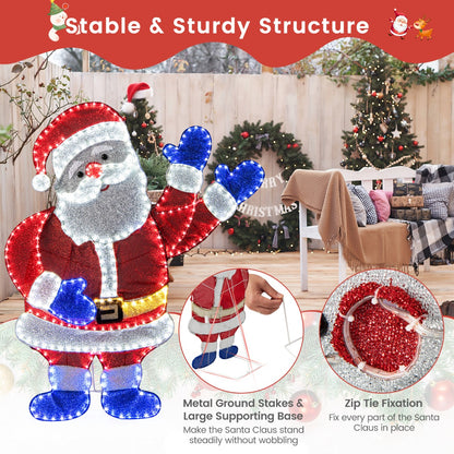 Lighted Santa Claus Christmas with  6 Lighting Modes for Decoration