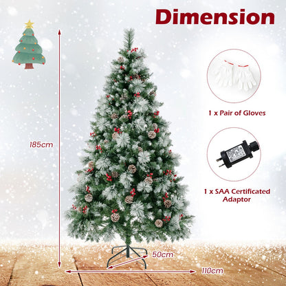 1.85M/2.15M Pre-Lit Christmas Tree with Pine Needle-1.95 M