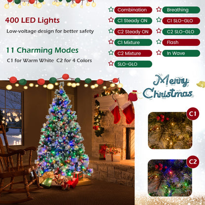 1.85M/2.15M Pre-Lit Christmas Tree with Pine Needle-1.95 M