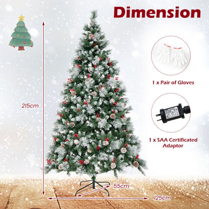 1.85M/2.15M Pre-Lit Christmas Tree with Pine Needle-2.15 M