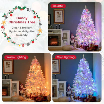 185CM Flocked Christmas Tree with 808 PVC Branch Tip