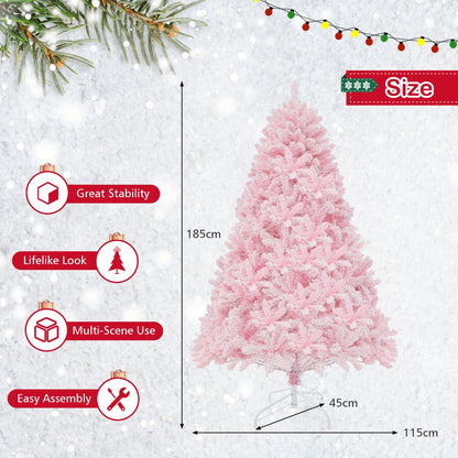185CM Flocked Christmas Tree with 808 PVC Branch Tip