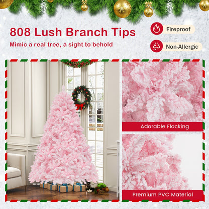 185CM Flocked Christmas Tree with 808 PVC Branch Tip