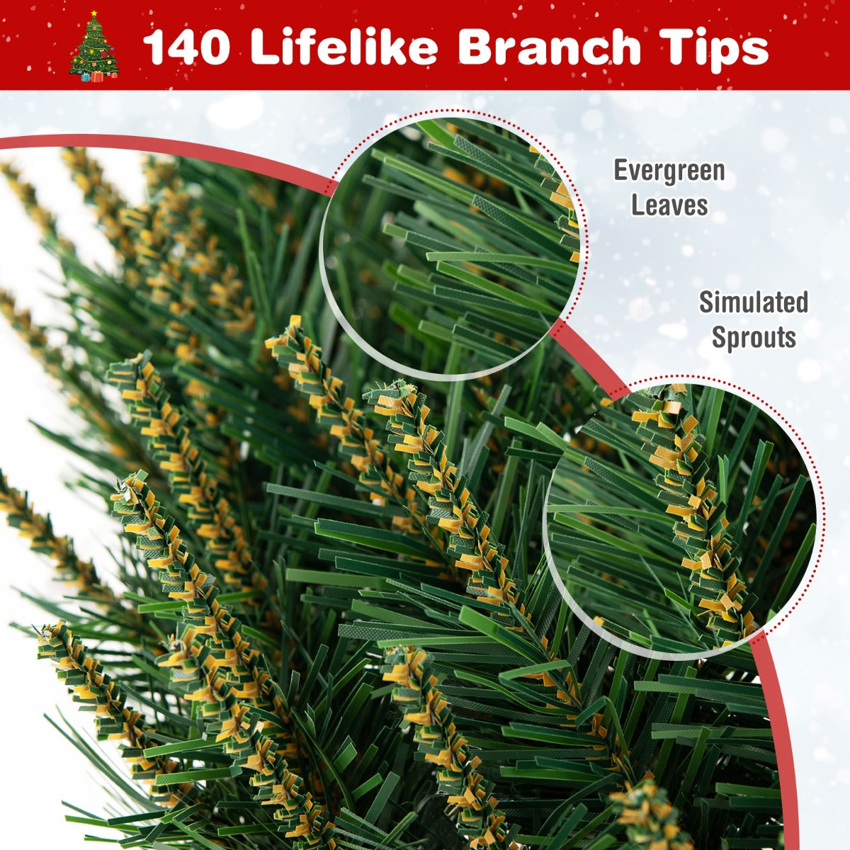 No-assembly holiday wreath is ready to display immediately in homes, shops, offices, or schools