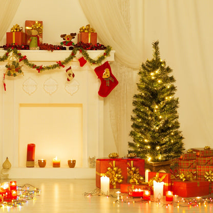 125CM Pre-Lit Potted Christmas Tree with 100 LED Lights-2 pieces
