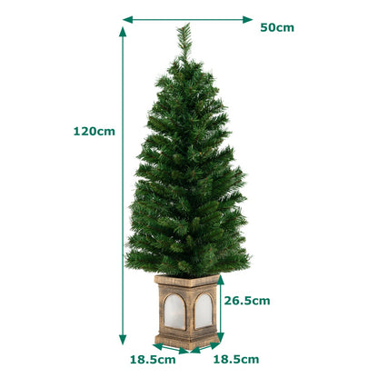 125CM Pre-Lit Potted Christmas Tree with 100 LED Lights-2 pieces