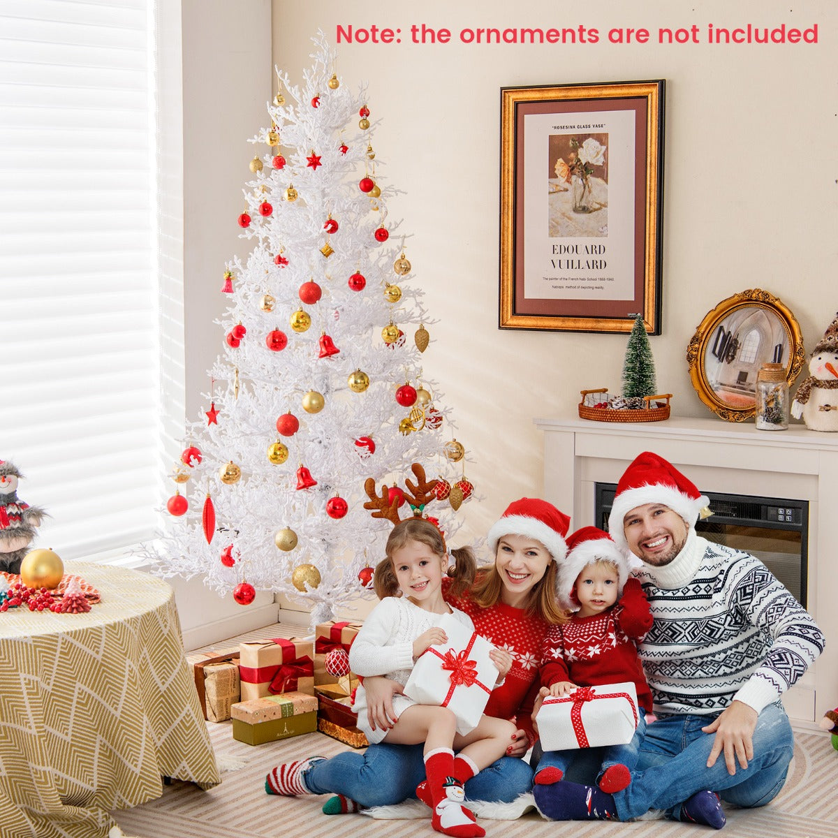 Costway 185CM Pre-Lit Artificial Christmas Tree with 11 Lighting Modes