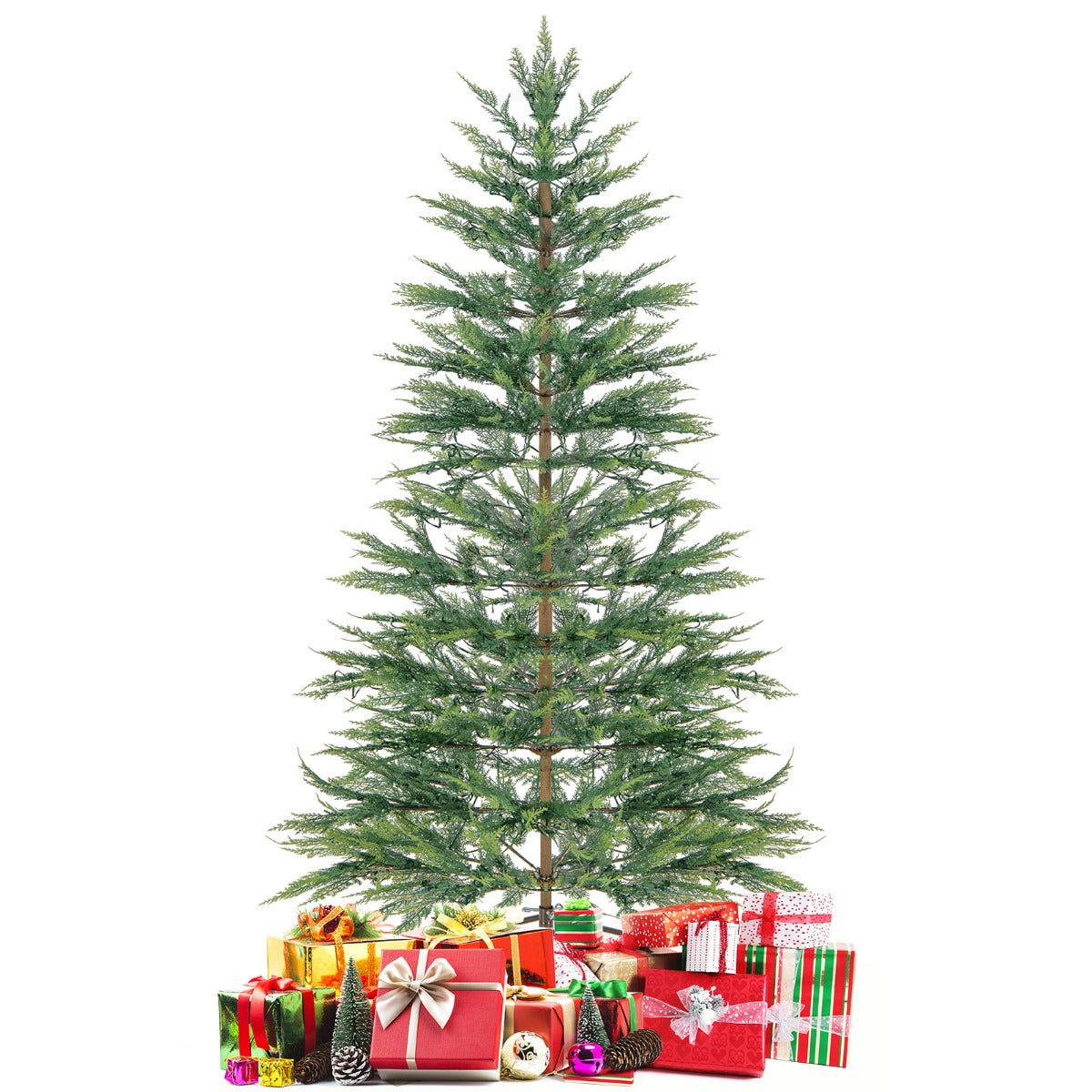 Costway 195CM Artificial Christmas Xmas Tree with Auto Timer & LED Lights