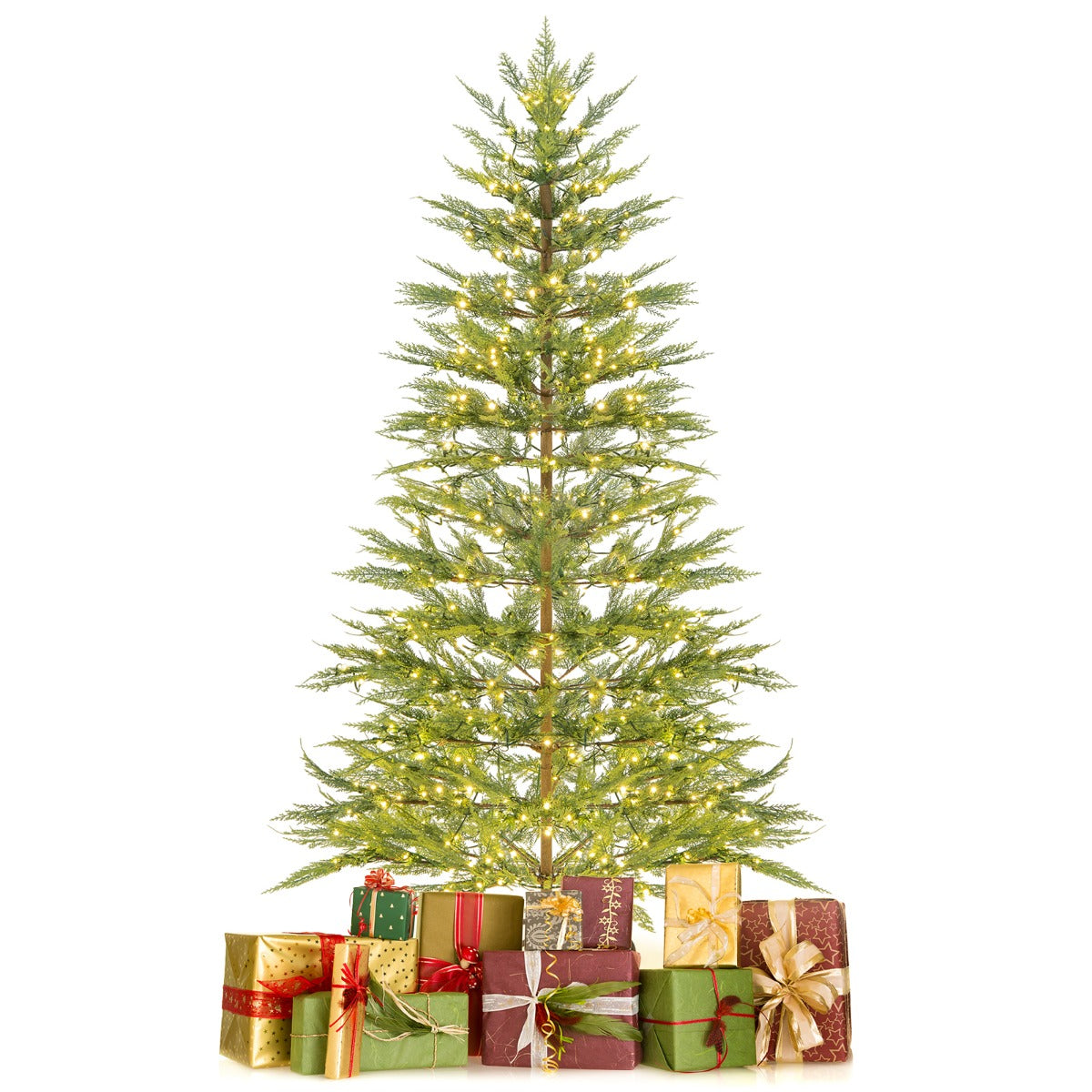 Costway 195CM Artificial Christmas Xmas Tree with Auto Timer & LED Lights