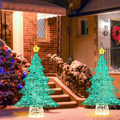 124cm Pre-lit Christmas Tree with 520 LED Lights for Indoor/Outdoor Use
