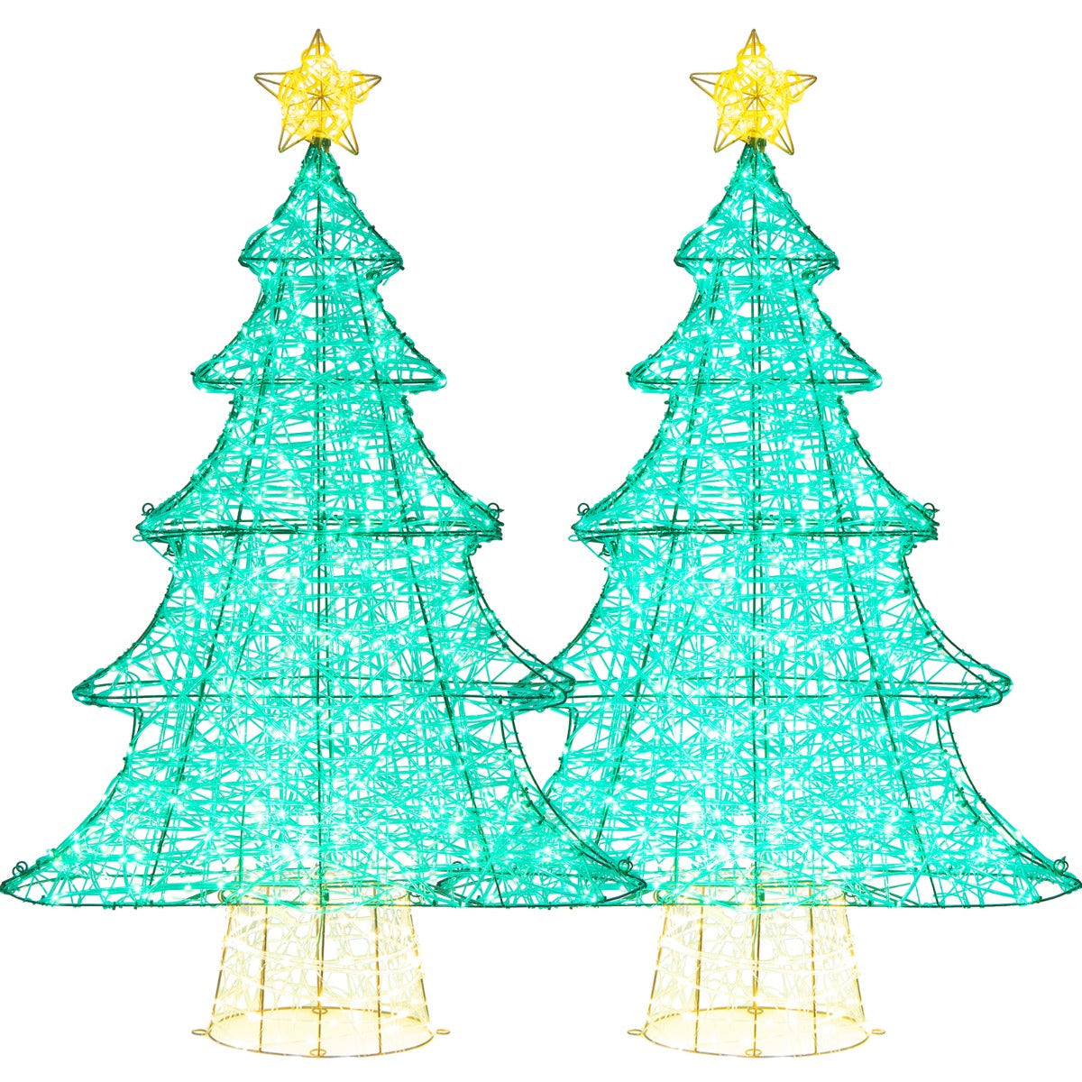 124cm Pre-lit Christmas Tree with 520 LED Lights for Indoor/Outdoor Use