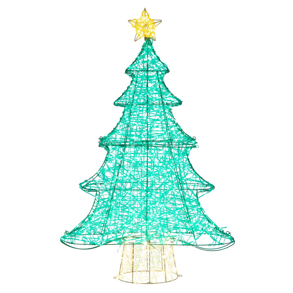 124CM Pre-lit LED Christmas Tree for Indoor/Outdoor Use with Star Topper