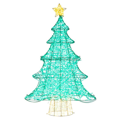 124CM Pre-lit LED Christmas Tree for Indoor/Outdoor Use with Star Topper